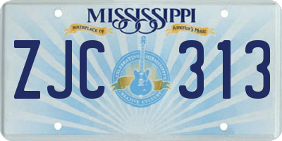MS license plate ZJC313