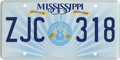 MS license plate ZJC318