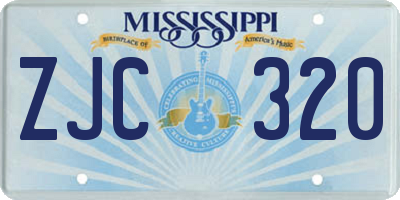 MS license plate ZJC320