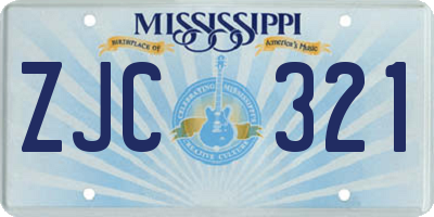 MS license plate ZJC321