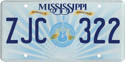 MS license plate ZJC322