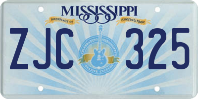 MS license plate ZJC325