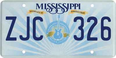 MS license plate ZJC326