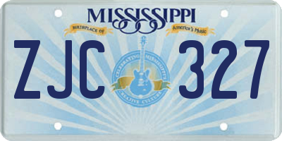 MS license plate ZJC327