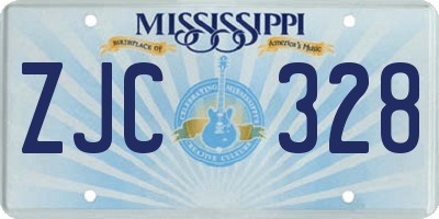 MS license plate ZJC328