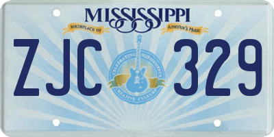 MS license plate ZJC329