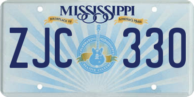 MS license plate ZJC330