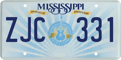 MS license plate ZJC331