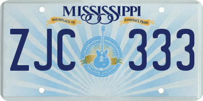 MS license plate ZJC333