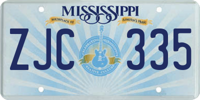 MS license plate ZJC335