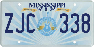 MS license plate ZJC338