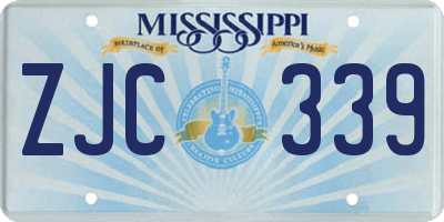 MS license plate ZJC339