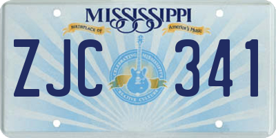MS license plate ZJC341