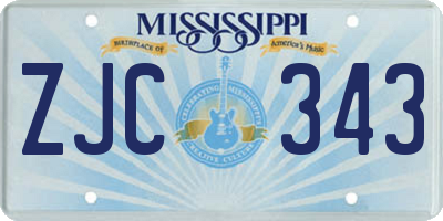 MS license plate ZJC343