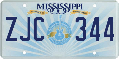 MS license plate ZJC344