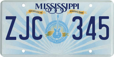 MS license plate ZJC345