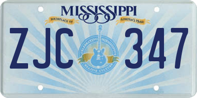 MS license plate ZJC347