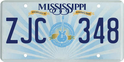 MS license plate ZJC348