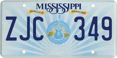MS license plate ZJC349