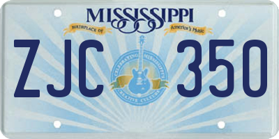 MS license plate ZJC350