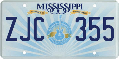 MS license plate ZJC355