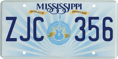 MS license plate ZJC356