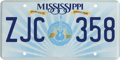 MS license plate ZJC358