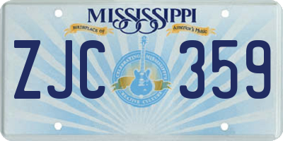 MS license plate ZJC359