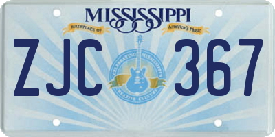 MS license plate ZJC367