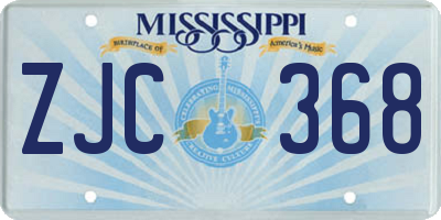 MS license plate ZJC368
