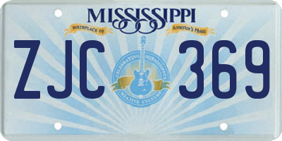 MS license plate ZJC369