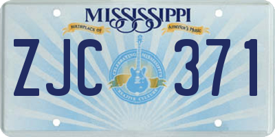 MS license plate ZJC371