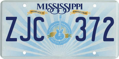 MS license plate ZJC372