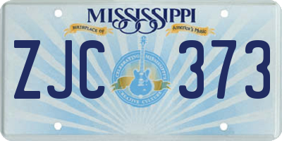 MS license plate ZJC373