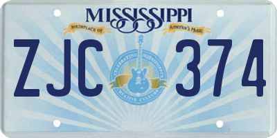 MS license plate ZJC374