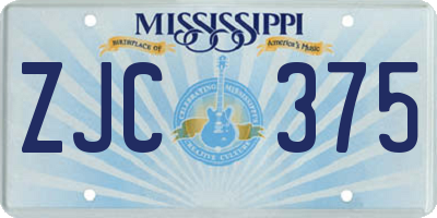 MS license plate ZJC375
