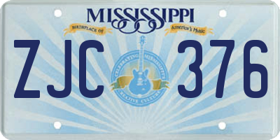 MS license plate ZJC376