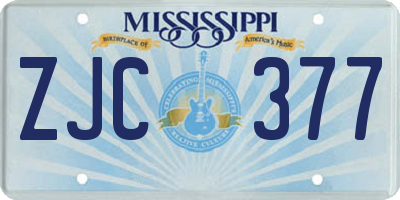 MS license plate ZJC377