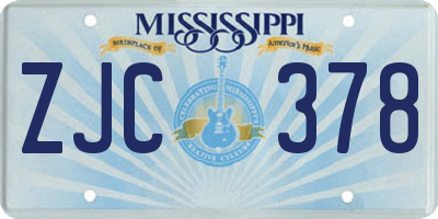 MS license plate ZJC378