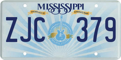 MS license plate ZJC379
