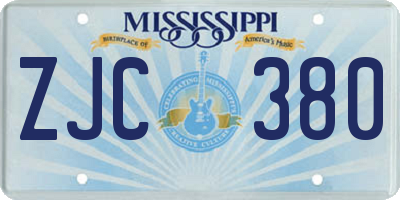 MS license plate ZJC380