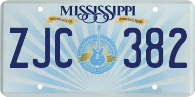 MS license plate ZJC382
