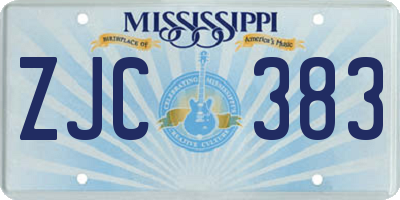 MS license plate ZJC383