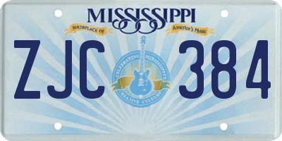 MS license plate ZJC384