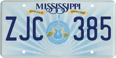 MS license plate ZJC385