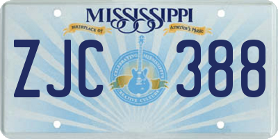 MS license plate ZJC388
