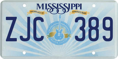 MS license plate ZJC389