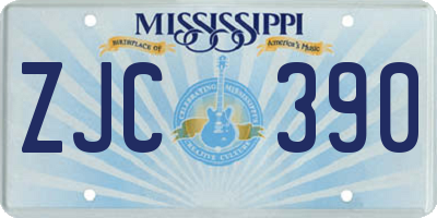 MS license plate ZJC390