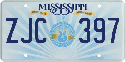 MS license plate ZJC397