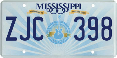 MS license plate ZJC398